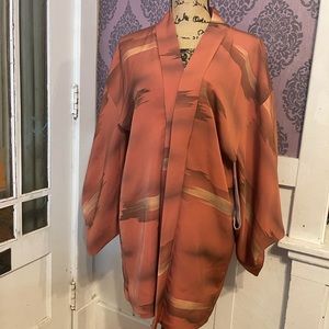 Rust Orange Brushstroke Kimono